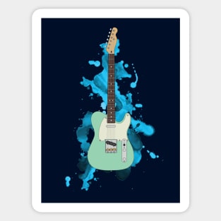 T-Style Electric Guitar Surf Green Color Sticker